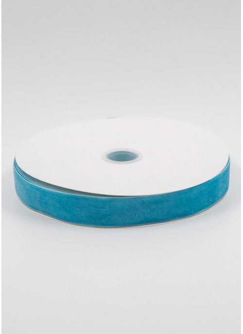 Стрічка оксамитова, 2,5 см, Голуба. 22,8 м.