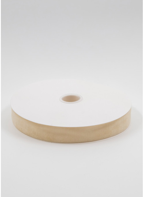 Стрічка оксамитова, 2,5 см, Кремова. 22,8 м.