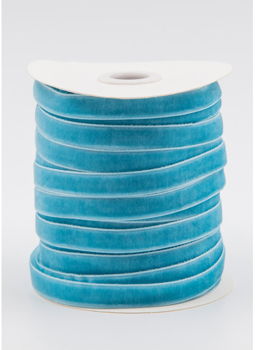 Стрічка оксамитова, 1см, Голуба. 45,7м.