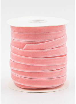 Стрічка оксамитова, 1см, Рожева. 45,7м.