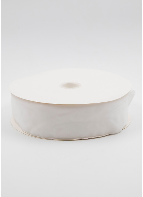 Стрічка оксамитова, 5 см, Біла. 22,8 м.