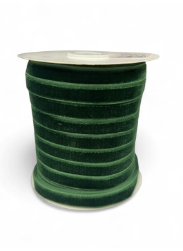Стрічка оксамитова, 1см, Зелена. 45,7м.
