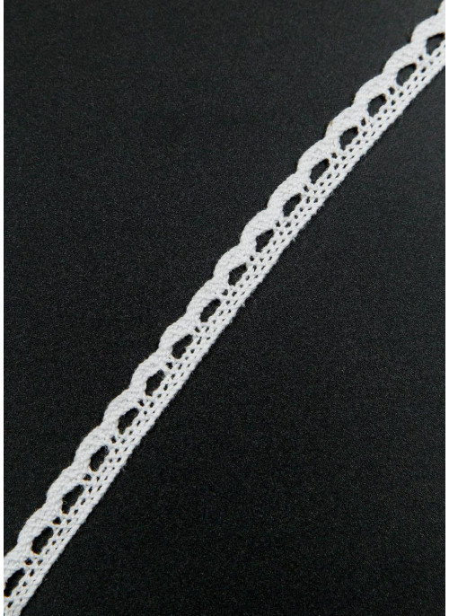 Мереживо натуральне, 1,2 см, Білий колір. 13.7м. (15ярд.)