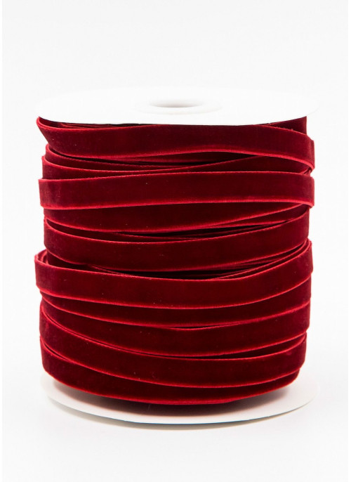 Стрічка оксамитова, 1см, Бордова. 45,7м.