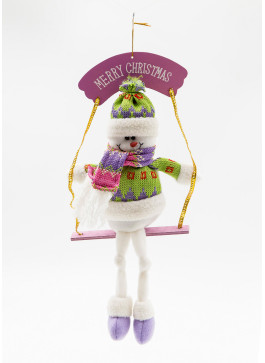 Сніговик рожевий на гойдалці,  35см. 1 шт.