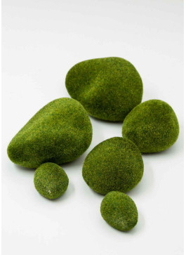 Камінці декоративні, пінопласт покритий флоком. 6шт-1уп.