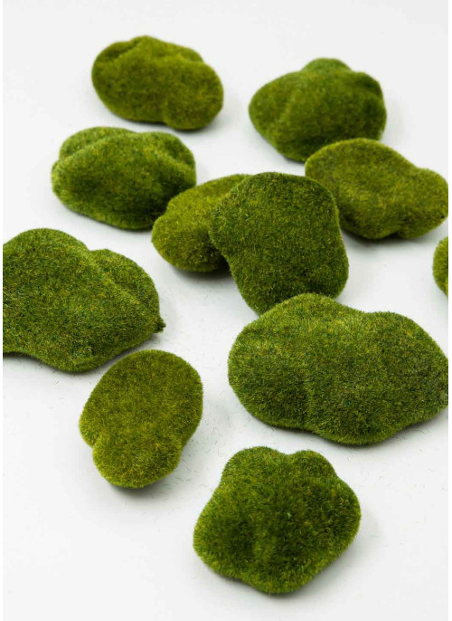 Камінці декоративні, пінопласт покритий флоком. 15шт-1уп.