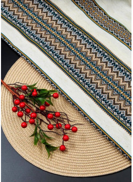 Скатертина Рандеву, Темно зелена з коричневим, 145*110см