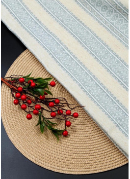 Скатертина, Сіра на кремовому, 145*260см