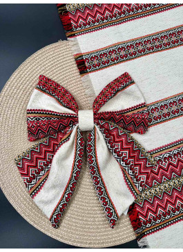 Декор на кошик, рушник та бант. №17. Черв.на крем.. 1шт. 