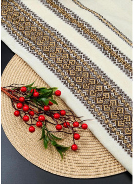 Скатертина, Коричнева дрібна на кремовому, 145*110см