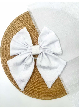 Декор на кошик, рушник та бант. №22, Білий з білою вишивкою.. 1шт. 