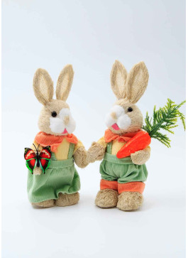 Зайчик з нитки, ДІВЧИНКА з метеликом, 21см,1шт.