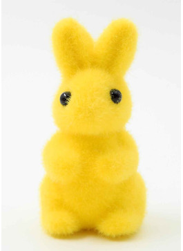 Зайчик флок. 11см. ЖОВТИЙ. 1шт.