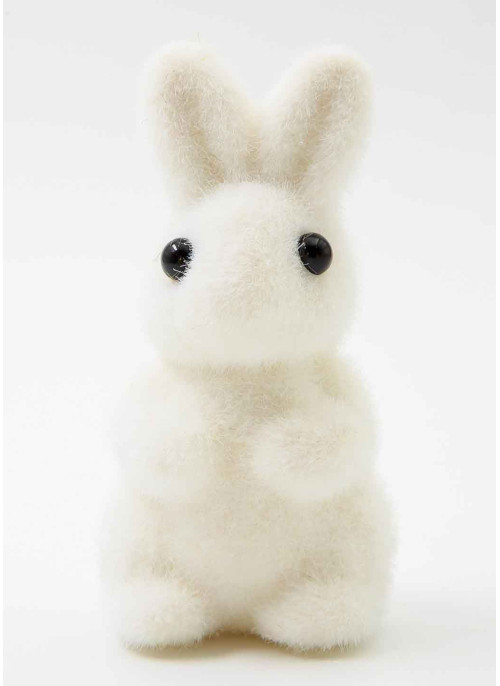 Зайчик флок. 11см. БІЛИЙ. 1шт.