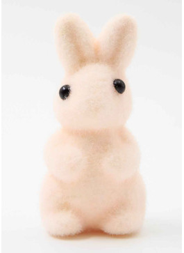 Зайчик флок. 11см. СВ.РОЖЕВИЙ. 1шт.