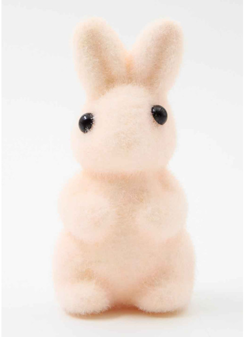 Зайчик флок. 11см. СВ.РОЖЕВИЙ. 1шт.