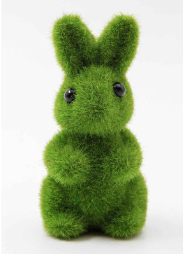 Зайчик флок. 11см. ЗЕЛЕНИЙ. 1шт.