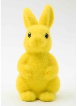 Зайчик флок. 16,5 см. ЖОВТИЙ. 1шт.