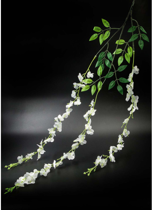 Гліцинія штучна. 103см. 12шт. Біла
