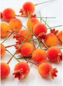 Шипшина в цукрі, ЖОВТО-ОРАНЖ,, на дротику, діам.-2см. 100шт