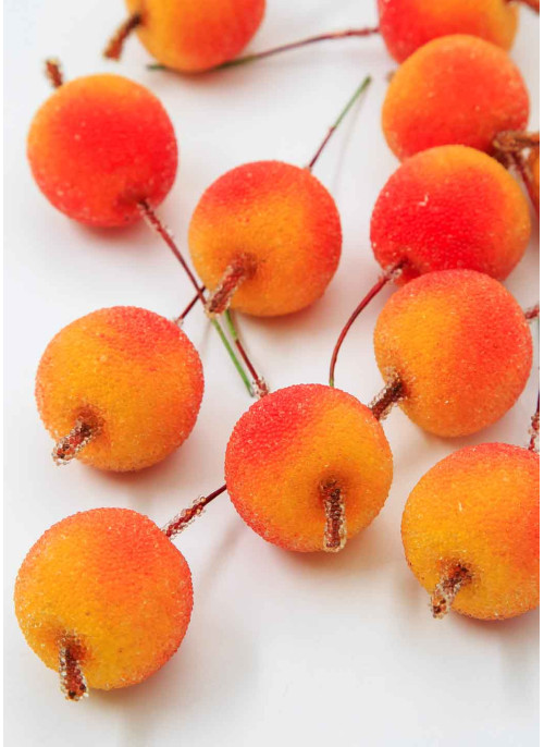 Яблучко в цукрі, ЧЕРВОНО-ЖОВТЕ, на дротику, діам.-3,5см. 50шт