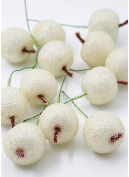 Яблучко в цукрі, БІЛЕ, на дротику, діам.-3,5см. 50шт