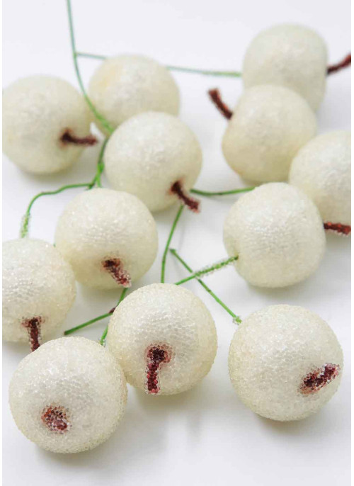 Яблучко в цукрі, БІЛЕ, на дротику, діам.-3,5см. 50шт