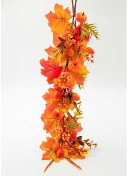 Гілка осіння, з круглими гарбузами, 64см. 1шт.