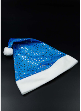 Шапка блакитна з срібними зірочками. 42см, 10шт.
