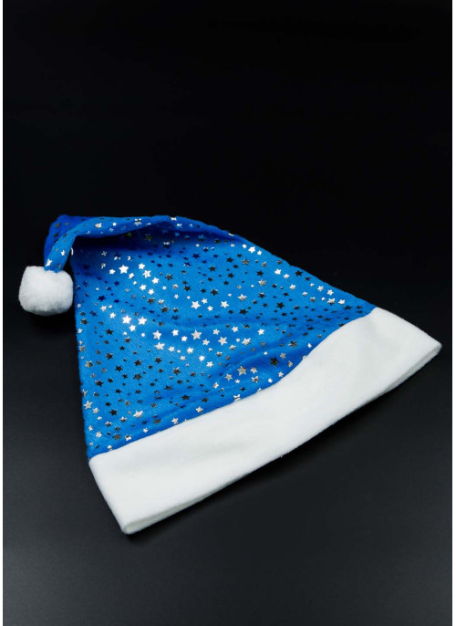 Шапка блакитна з срібними зірочками. 42см, 10шт.