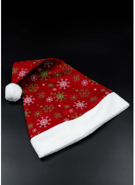 Шапка з принтом, червона. 41см, 10шт.