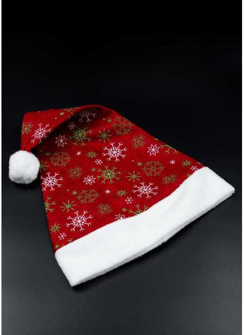 Шапка з принтом, червона. 41см, 10шт.