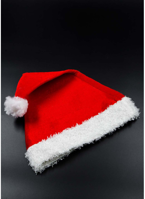 Шапка новорічна, червона каракуль. 40см. 6 шт.