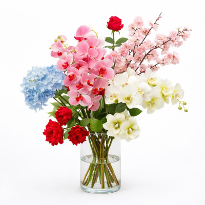 Квіти довгі (орхідея, сакура, магнолія, соняшник, дзвоник)