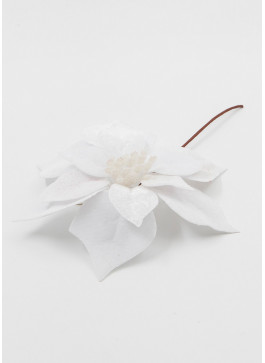 Різдвяник оксамит, білий, 20см. 12шт.