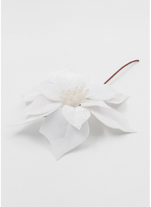 Різдвяник оксамит, білий, 20см. 12шт.