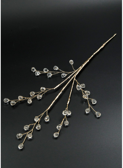 Гілка з дрібними кристалами, золота основа. 33 см. 1шт.
