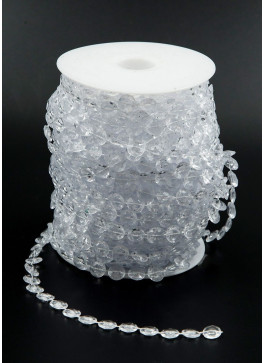 Акрилові буси, 10мм, 30м. Прозорі