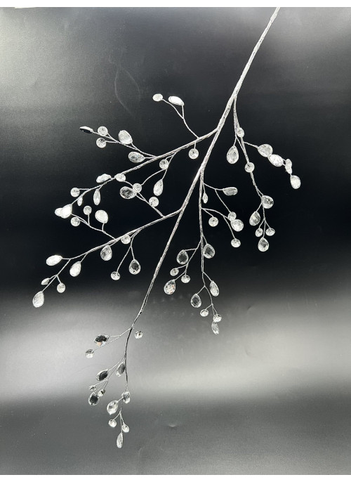 Гілка з плоскими кристалами, срібна основа. 78см. 1шт.