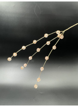 Гілочка з кристалами шампань, золота основа. 24 см. 50шт.